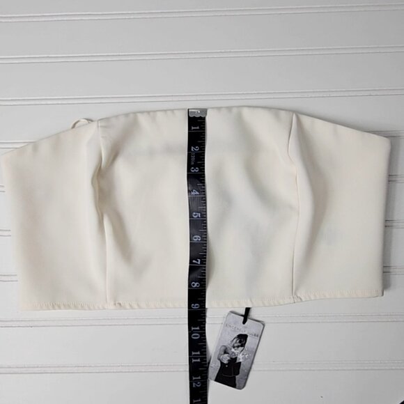 Sincerely Jules Women's Cream Strapless Cropped Bandeau Top Size L NWT - Picture 10 of 10